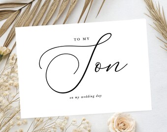 Son's Wedding Day Card, Mom to Son Greeting, Handmade (A2 Size)