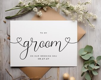 To My Groom Wedding Day Card: Husband Gift, Handmade