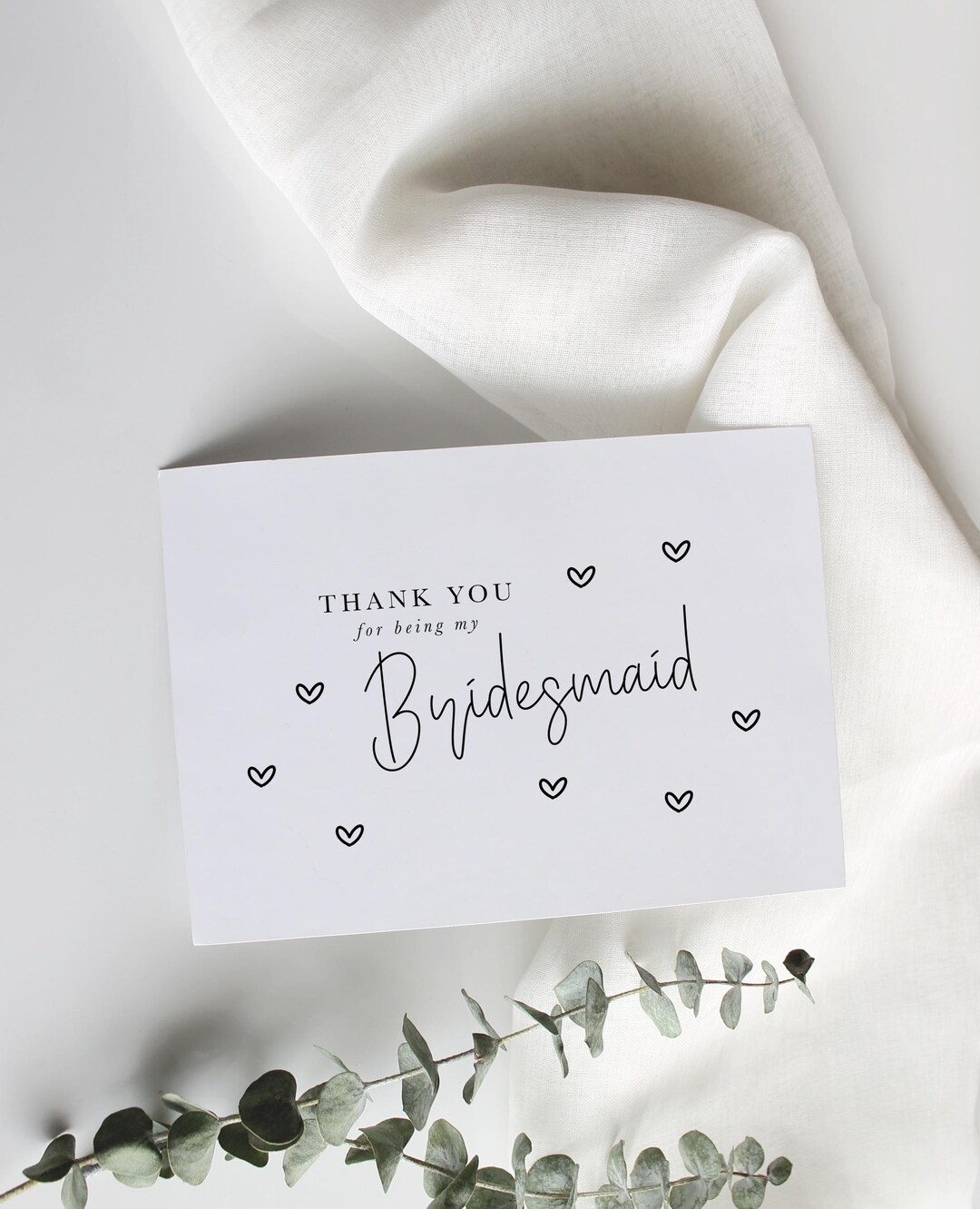 Bridesmaid Thank You Card: Handmade Wedding Party Gift - Etsy