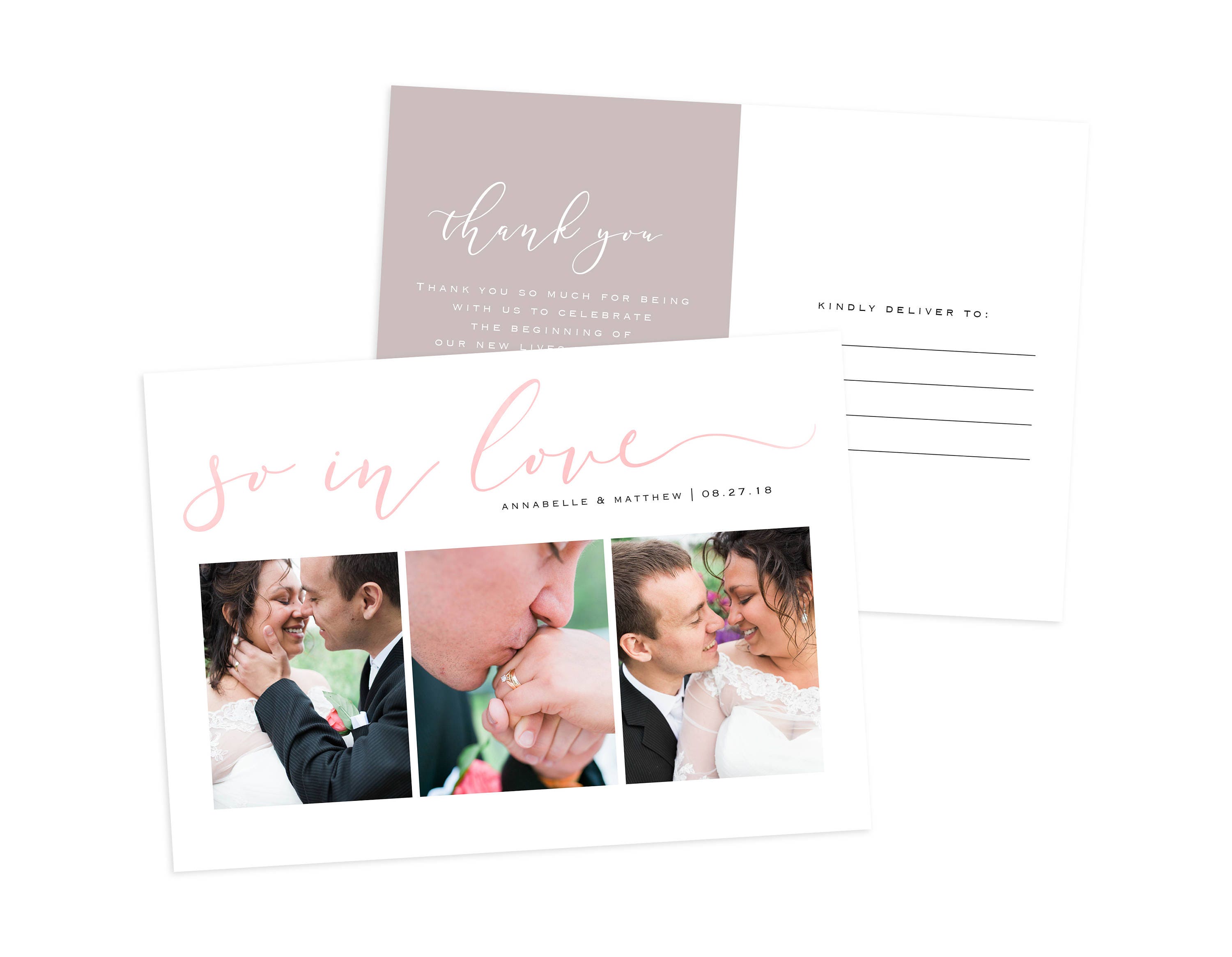 Personalized Wedding Photo Thank You Postcard - Etsy