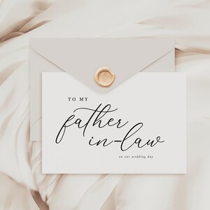 Carte Le jour de mon mariage à mon beau-père, Carte de ma belle-famille, Carte de mariage à mes beaux-parents, A mes parents, Carte de mariage