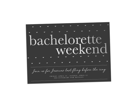 Gold Bachelorette Party Invite with Itinerary (Printable)