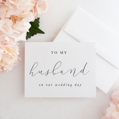 To My Husband on Our Wedding Day Card to My Husband Card - Etsy Canada