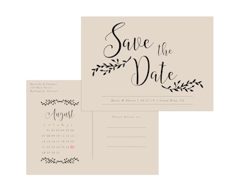 Rustic Save the Date Printable, Save the date postcard, Save the date calendar, Printable Save the Date, Kraft Paper Save the Date