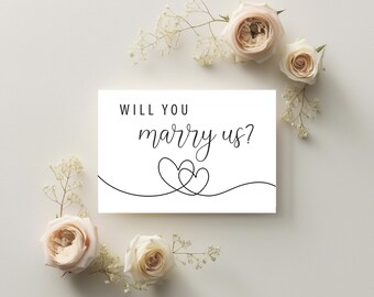 Wedding Officiant Proposal Card, Will You Marry Us?, Handmade Card (4x5.5")