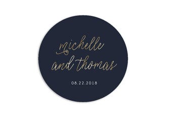 Custom Thank You Stickers: Faux Foil Favor Seals, Bridal Shower