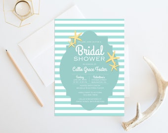 Printable Bridal Shower Invitation, Beach Bridal Shower Invites, Bridal Shower Invitation, Nautical Bridal Shower Invite