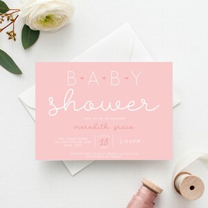 Pastel Simple Baby Shower Invitation, Gender Neutral Baby Shower Invite, Baby Shower Invite, Baby Shower Invitation, Baby Shower Floral image 2