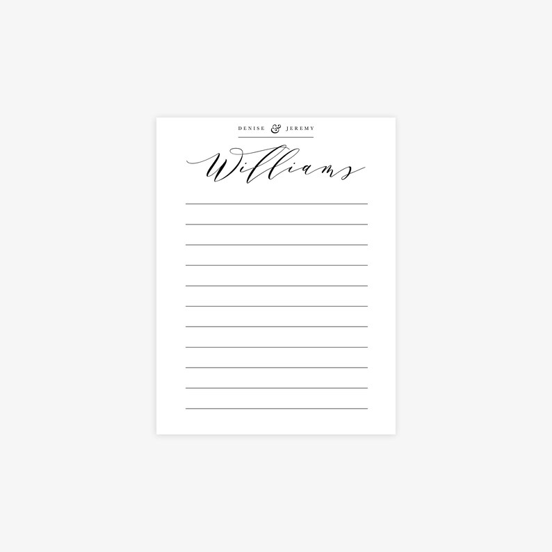 Personalized Family Notepad Custom Letterhead Personalized Etsy