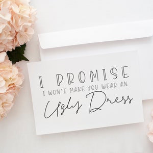 Funny bridesmaid proposal card, ugly dress card, Will You Be My Bridesmaid Card, Bridesmaid Proposal Card, Maid of Honor Card