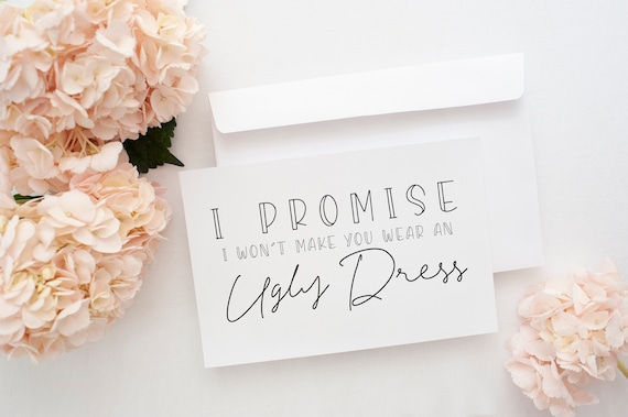 Funny Bridesmaid Proposal Card, Ugly Dress Design - Etsy