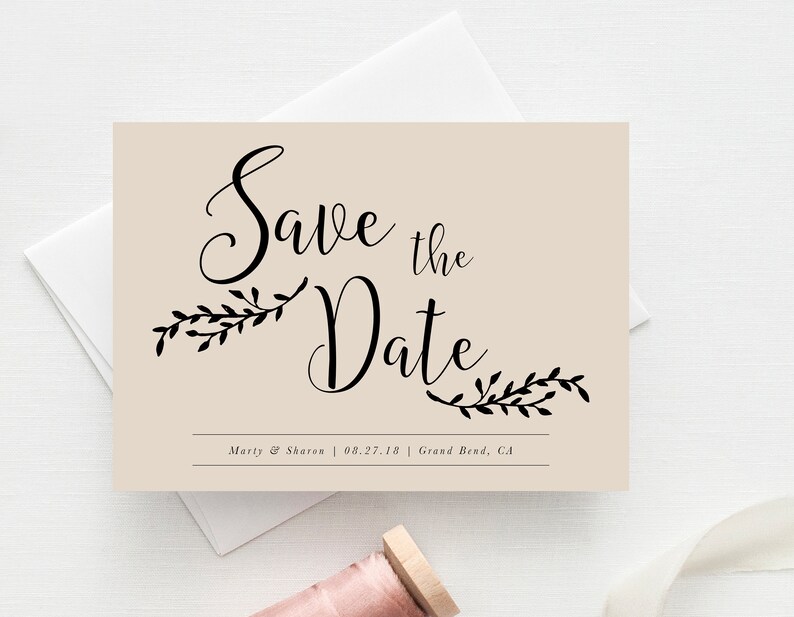 Calendar Save The Date Postcard, Rustic Save the Date, Printable Save the Date Postcard, Postcard Save the Date, Save the Date Calendar image 1