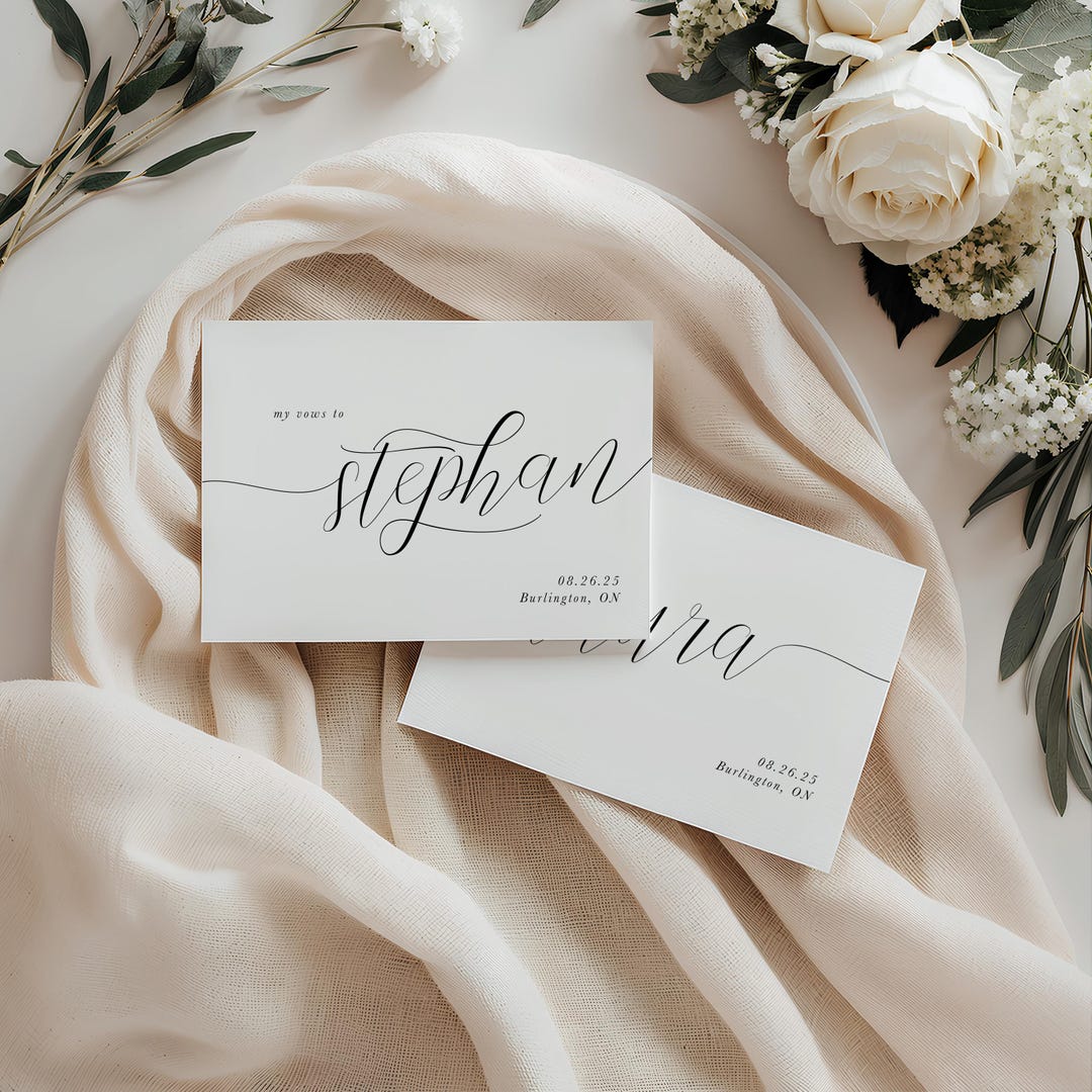 His and Her Vow Cards, Wedding Keepsake, Set of 2 - Etsy