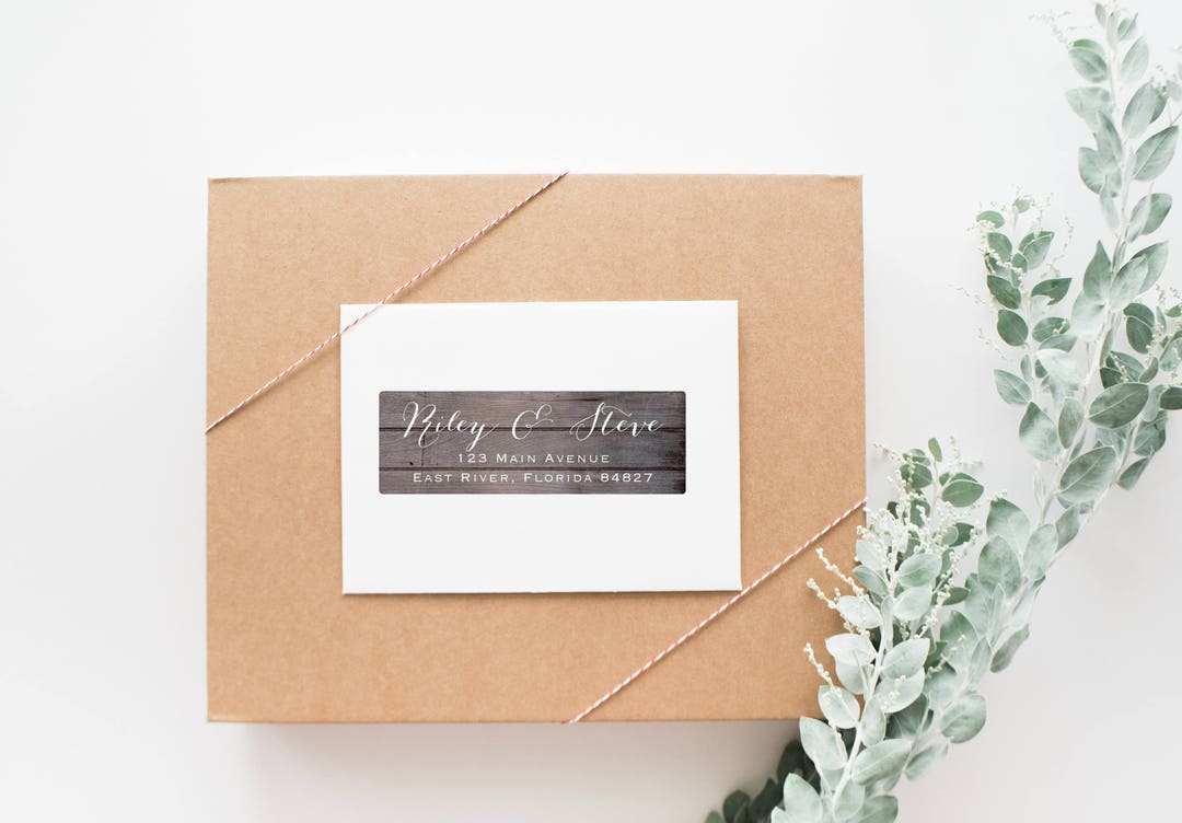 Rustic Address Lables Custom Rustic Wood Return Address Labels: Wedding Invitation Seals ...