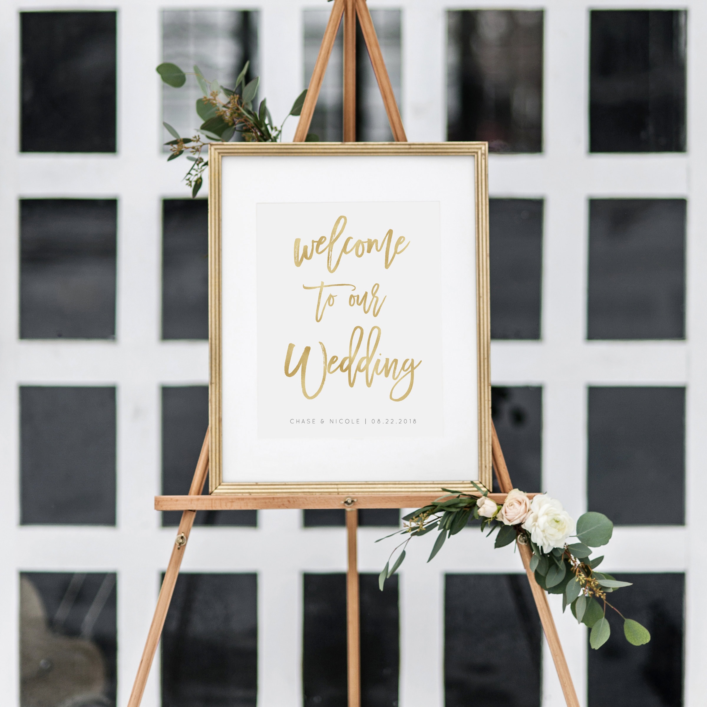 Gold Welcome Sign Easel - Forever and a Day Events