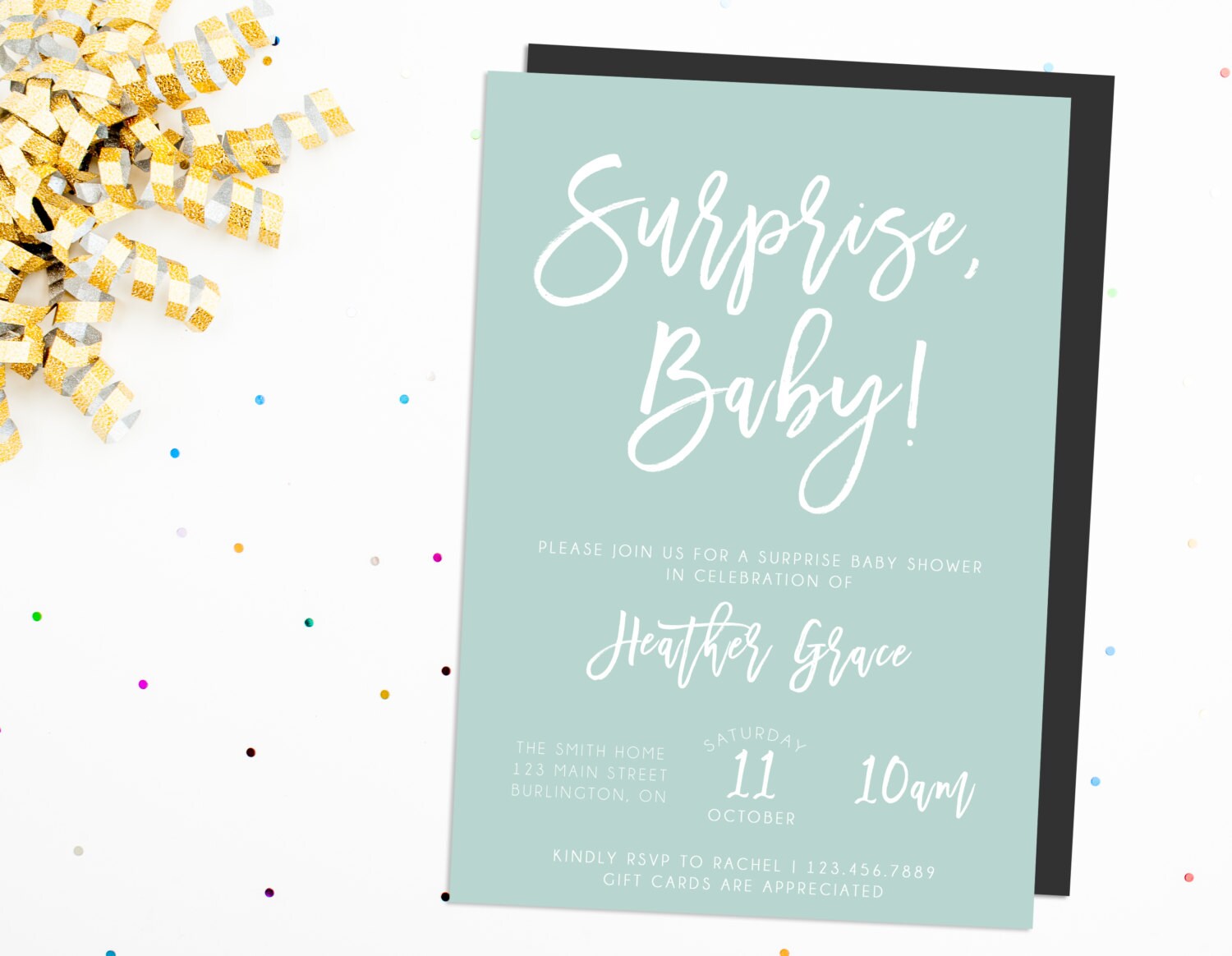 Surprise baby shower invitations 2025