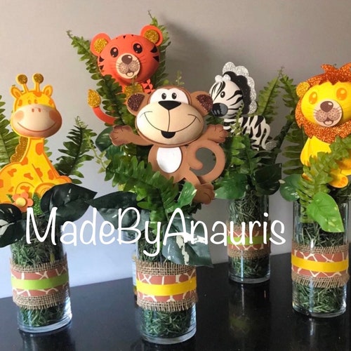 Safari Centerpieces Safari Party Table Decor Jungle Birthday Etsy