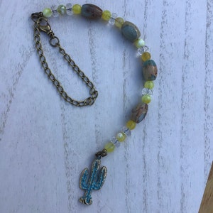 Rearview Mirror Cactus Charm,Car Accessories,Suncatcher,Crystal Car Charm,Boho Decor,Rock Crystal,Agate,Jasper,Gemstone Car Charm,Gift