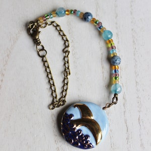 Rearview Mirror Charm,Car Accessories,Suncatcher,Beach Charm,Boho,Bohemian,Fire Agate Suncatcher,Whale Tail Porcelain Pendant,Handmade