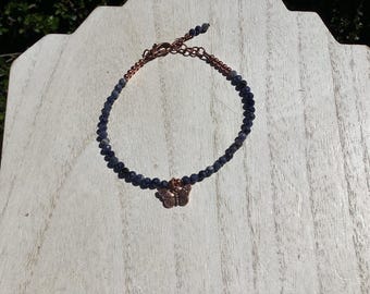 Sapphire Anklet: Natural Gemstone,Boho Jewelry