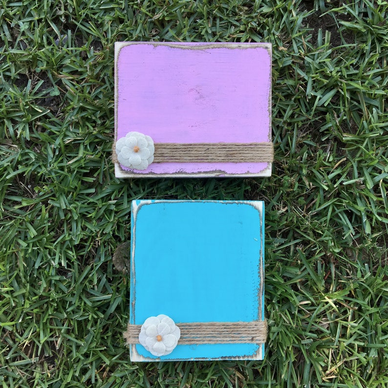 Distressed Wood Block Frame Rustic Picture Frame 4 x 4 Etsy