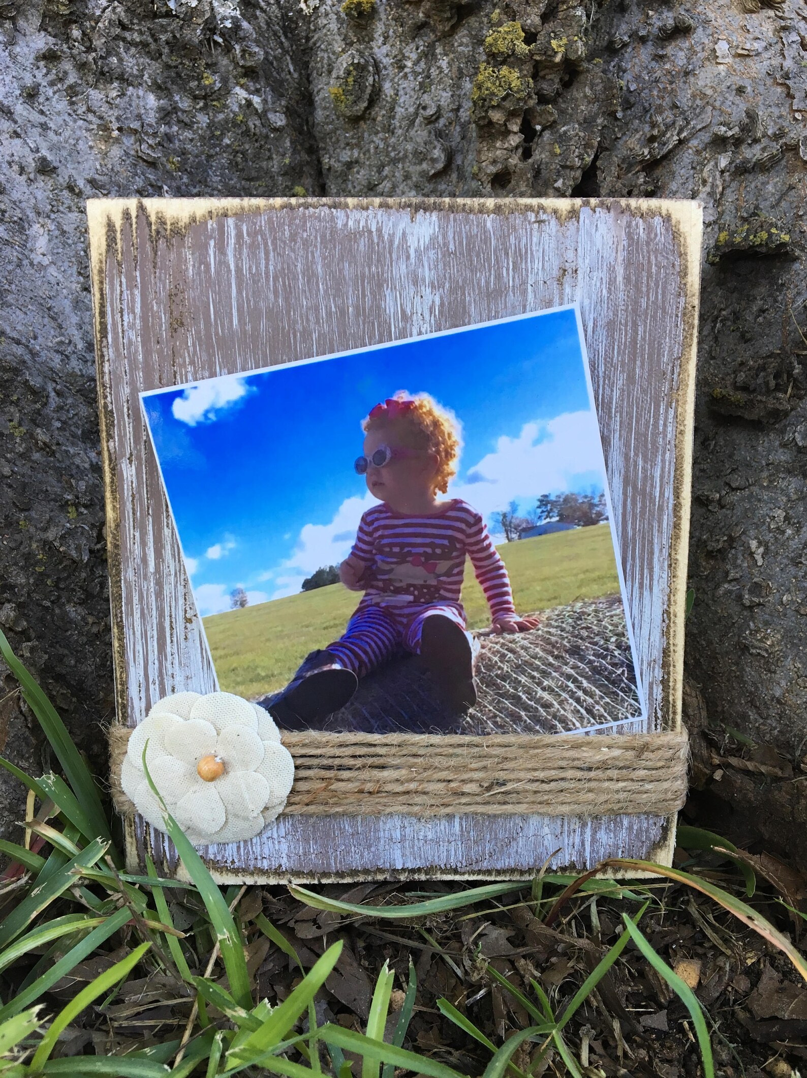 Distressed Wood Block Frame Rustic Picture Frame 4 x 4 Etsy