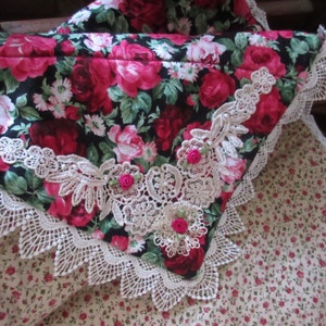 Edredón para bebé hecho a mano, edredón para bebé hecho a mano, manta, bebé de regalo de ducha, bebé shabby chic, manta floral para bebés, colcha vintage, manta rosa