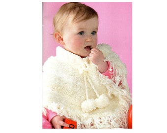 Poncho Cape Knitting Pattern Baby Child Toddler Cape Knitting Pattern 0 Months  - 5 Years  PDF Instant Download