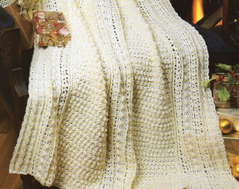Bobble Stripe Afghan Crochet Pattern Bobble Stitch Afghan Crochet Pattern PDF Instant Download