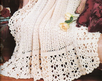 Extra Wide Border Afghan Crochet Pattern  Afghan Crochet Pattern PDF Instant Download
