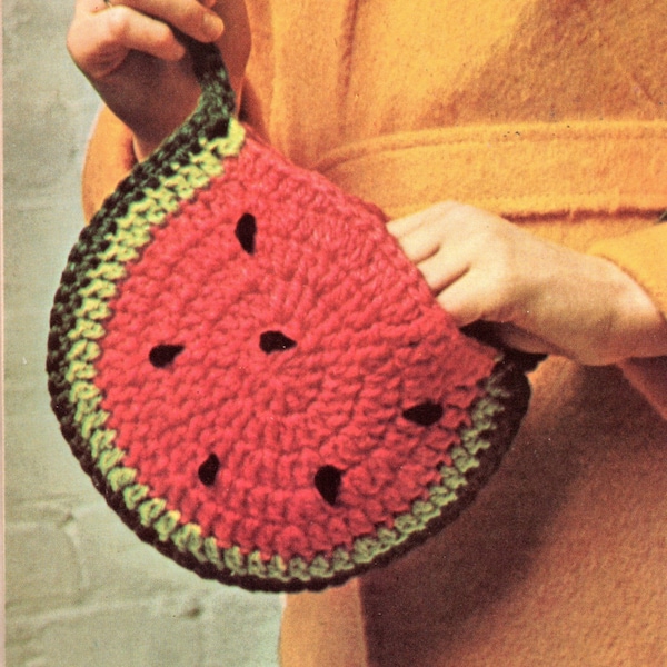 Watermelon Crossbody Purse Crochet Pattern  Handbag Tote Bag Carry All Crochet Pattern PDF Instant Download