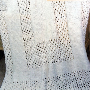 Patrón de tejido afgano de encaje de borde ancho Patrón de tejido afgano de encaje PDF Descarga instantánea