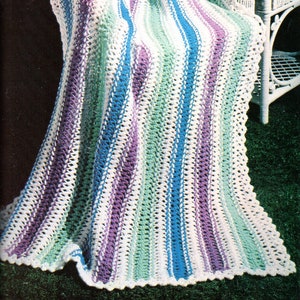 Hairpin Lace Afghan Crochet Pattern Lacy Stripe Blanket Throw Crochet Pattern PDF Instant Download