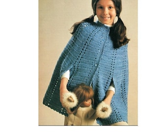 Cape Poncho Crochet Pattern  Vintage Scallop Cape Crochet Pattern PDF Instant Download