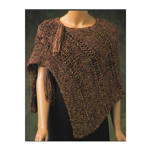 Asymmetrical Cape Poncho Knitting Pattern  Poncho Cape Knitting Pattern PDF Instant Download