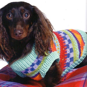 Fair Isle Dog Sweater Jas Breipatroon Volledige Dekking Klein Med Groot Extra Grote PDF Directe download
