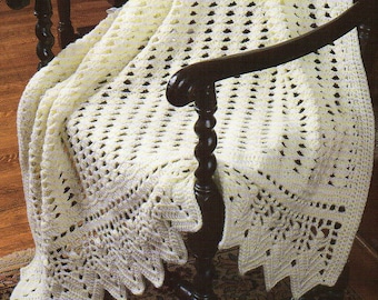 Bordure large, point de pop-corn, motif au crochet afghan, motif au crochet afghan, PDF à téléchargement immédiat