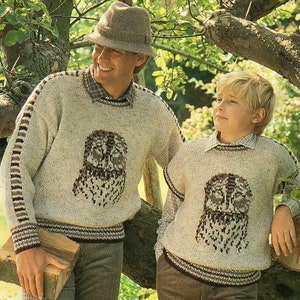 Owl Sweater Knitting Pattern Wise Owl Pullover Sweater Knitting Pattern PDF Instant Download