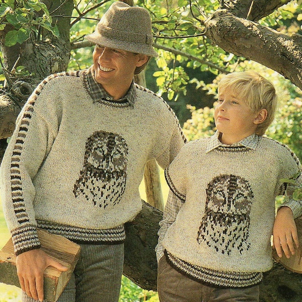 Owl Sweater Knitting Pattern Wise Owl Pullover Sweater Knitting Pattern PDF Instant Download