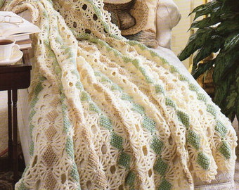 Lace Diamonds Afghan Crochet Pattern Lacy Afghan Throw Afghan Crochet Pattern PDF Instant Download