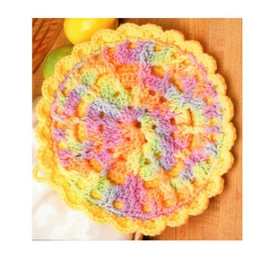 Tutti Frutti Potholder Crochet Pattern  Washcloth Dishcloth Crochet Pattern PDF Instant Download