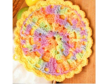 Tutti Frutti Potholder Crochet Pattern  Washcloth Dishcloth Crochet Pattern PDF Instant Download