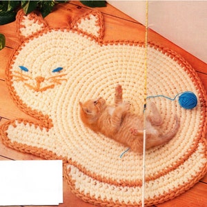 Kitty Cat Rug Crochet Pattern Feline Cat Rug Crochet Pattern PDF Instant Download