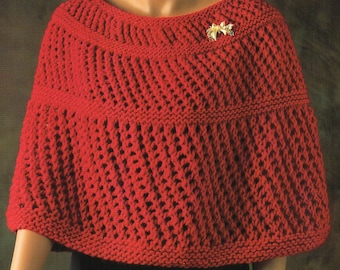 Capelet Poncho Knitting Pattern  Cape Capelet Knitting Pattern PDF Instant Download