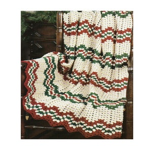 Ripple Wavy Afghan Crochet Pattern Christmas Snowflakes Afghan Blanket Crochet Pattern PDF Instant Download