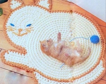 Kitty Cat Rug Crochet Pattern Feline Cat Rug Crochet Pattern PDF Instant Download