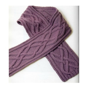 Aran Cable Scarf Knitting Pattern Long Cable Scarf Knitting Pattern PDF Instant Digital Download