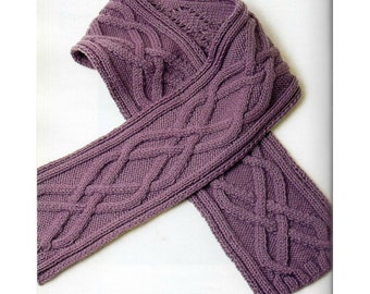 Schema per lavorare a maglia una sciarpa a trecce Aran Schema per lavorare a maglia una sciarpa a trecce lunga in PDF Download digitale istantaneo