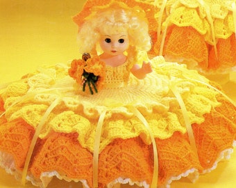 Vintage Bett Puppe Häkelanleitung Kissen Puppe Outfit Häkelanleitung 20,5 cm und 13 Zoll PDF Instant Download