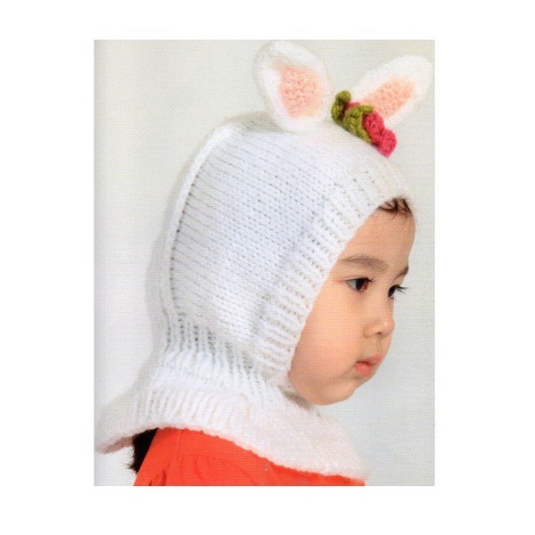 Cat Coverall Hat and Mittens Knitting Pattern  Kitty Cat Flower Cap and Gloves Knitting Pattern PDF Instant Download